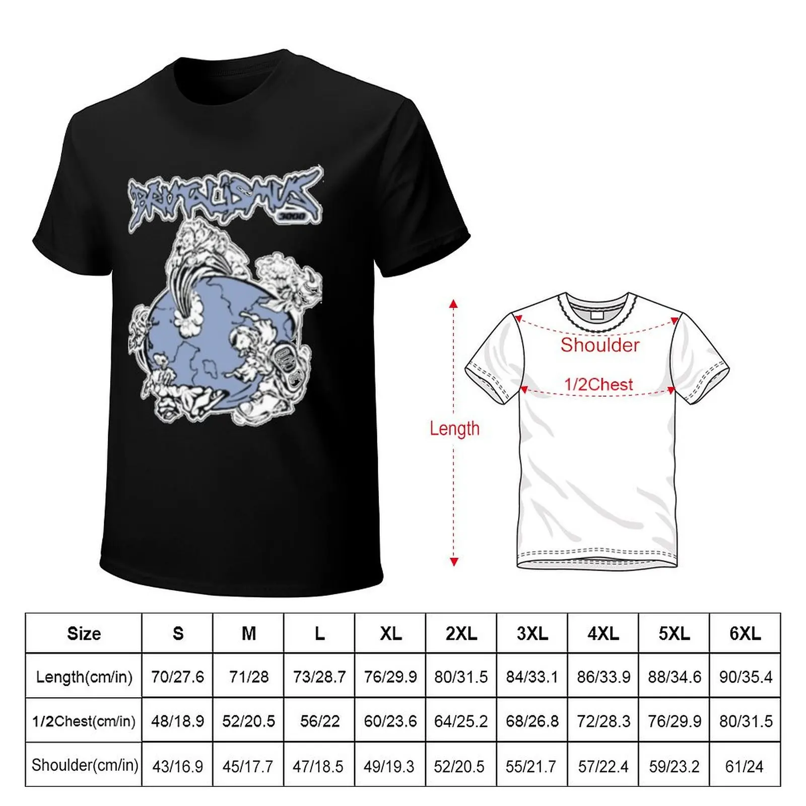 Brutalism 3000 1 T-Shirt Holiday Casual Short Sleeve Top