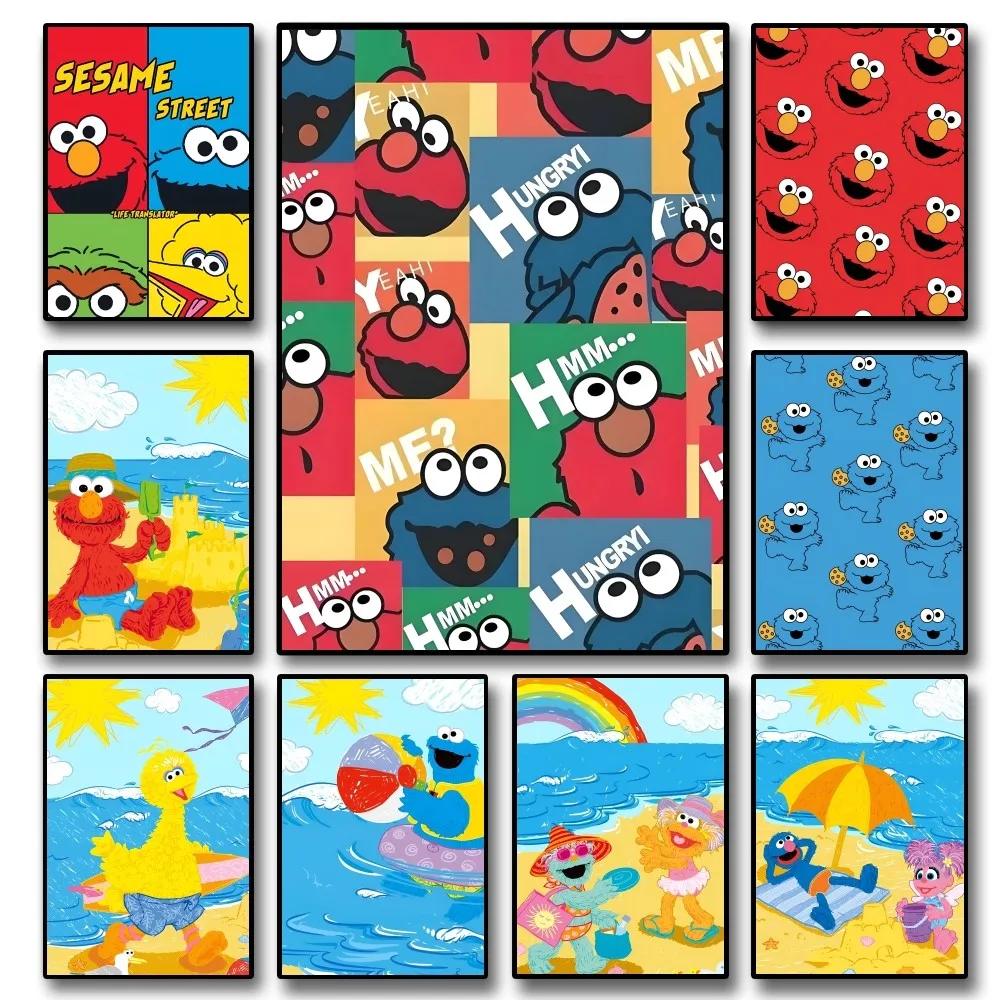 1PC Sesame Cartoon Street Cookie Anime Poster Paper Print Home Living Room Bedroom Entrance Bar Restaurant Cafe Art Painting