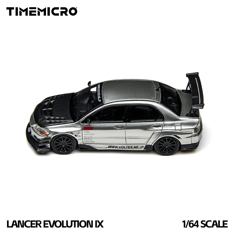 *Pre-order*TimeMicro1:64 EVO 9 Silver Open Cover Version Simulation Alloy Car Model for Hobby&Collectibles&Display