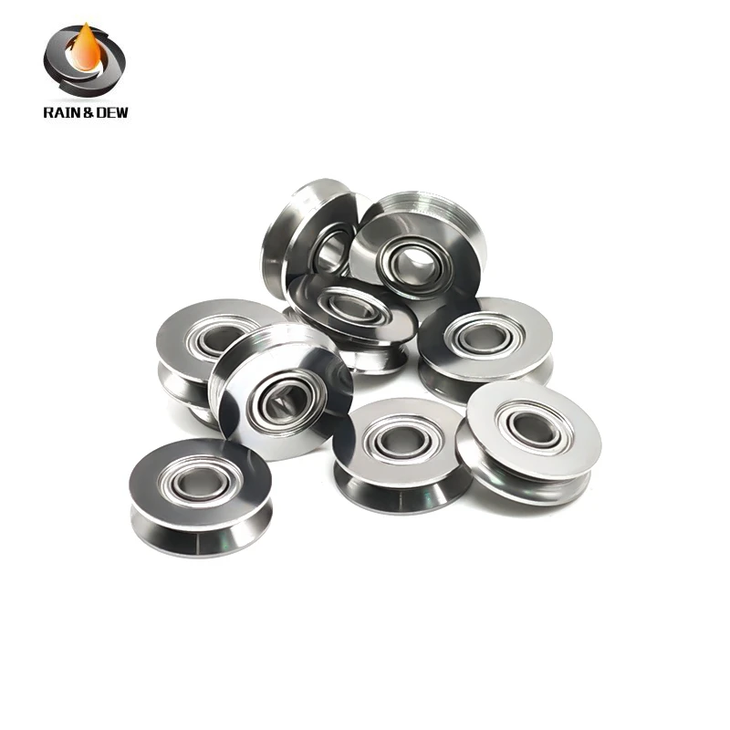 5PCS Stainless Steel SV4-14ZZ Roller Bearing 4X14X4 mm Guide Rail Pulley V-shaped Bearing SV4-14 SV4-14Z