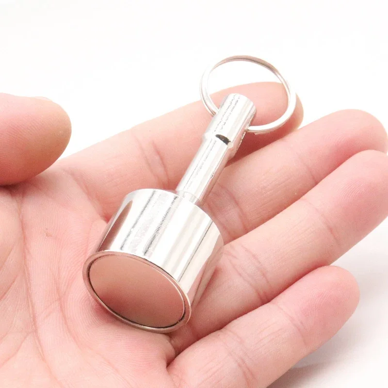 Neodymium Magnet Keychain Magnetic Weight Pendant Strong Magnetic Clasps Stainless Steel Magnet Ring for Necklaces Keychains