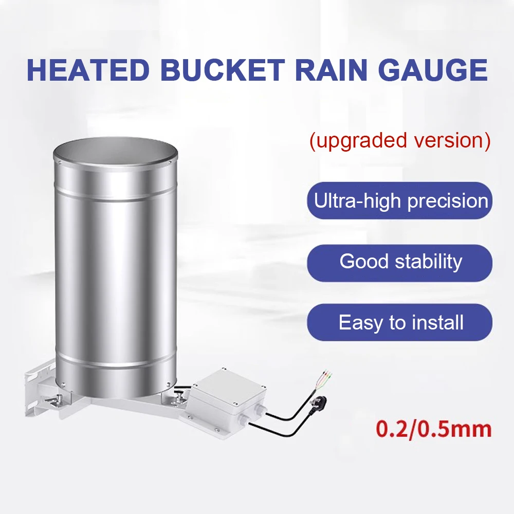 Heated Tipping Bucket Rain Bucket Precipitation Sensor Monitor Stainless Steel Weather Station Rainfall Alarm Transmitters