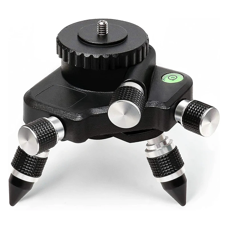 Tripod 360 Rotating Level Adapter Micro-Adjust Connector Fine Turning Pivoting Base For 1/4 In Level