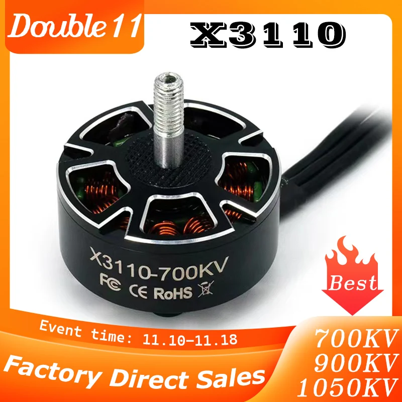 

E-Power X3110 700kv 900kv 1050kv 4pcs Brushless Motor 6S For FPV Multirotor RC Helicopters Long Range Drone DIY Parts