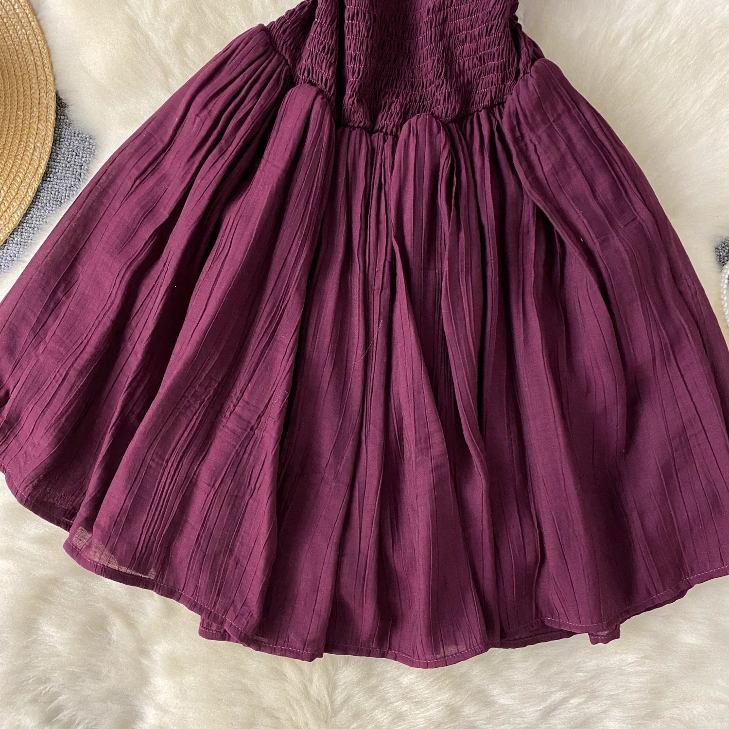 U19 Sweet Memory Sexy Cut Out Off Shoulder Pleated Dress Chic Vintage Evening Party Club Women Chic Summer Puff Dresses