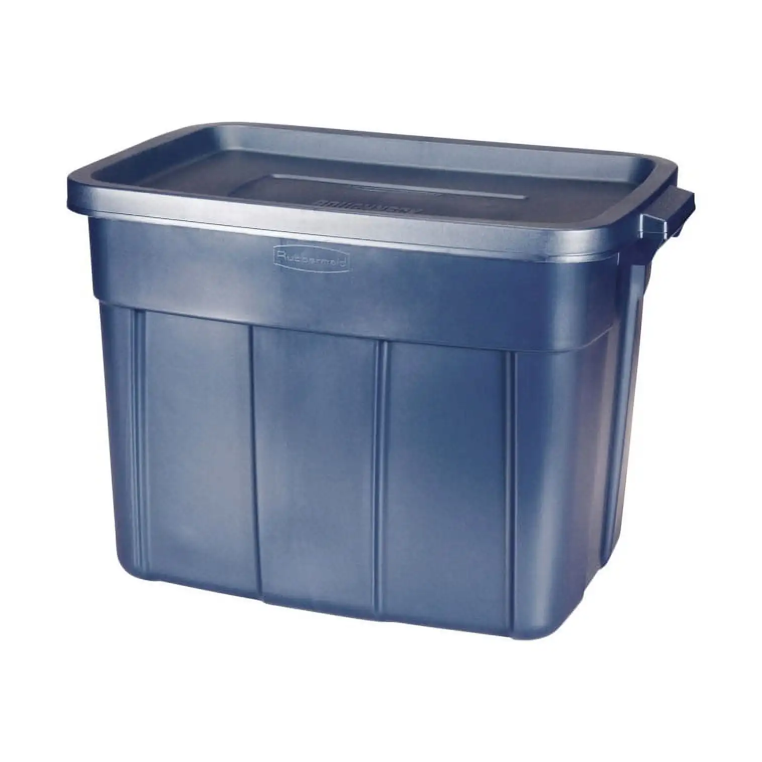 18 Gallon Roughneck Plastic Storage Box Dark Indigo Metallic Sturdy Built in Handles Allow for Secure Carrying