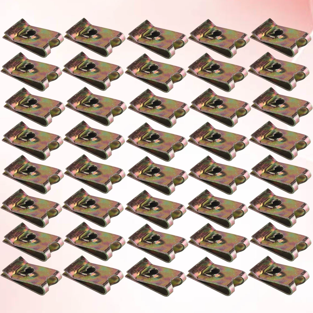 

50pcs Manganese Steel U Nut Fasteners Spire U Clip Panel Bumper Wire Cable Clips High Strength Automotive Clips Nut