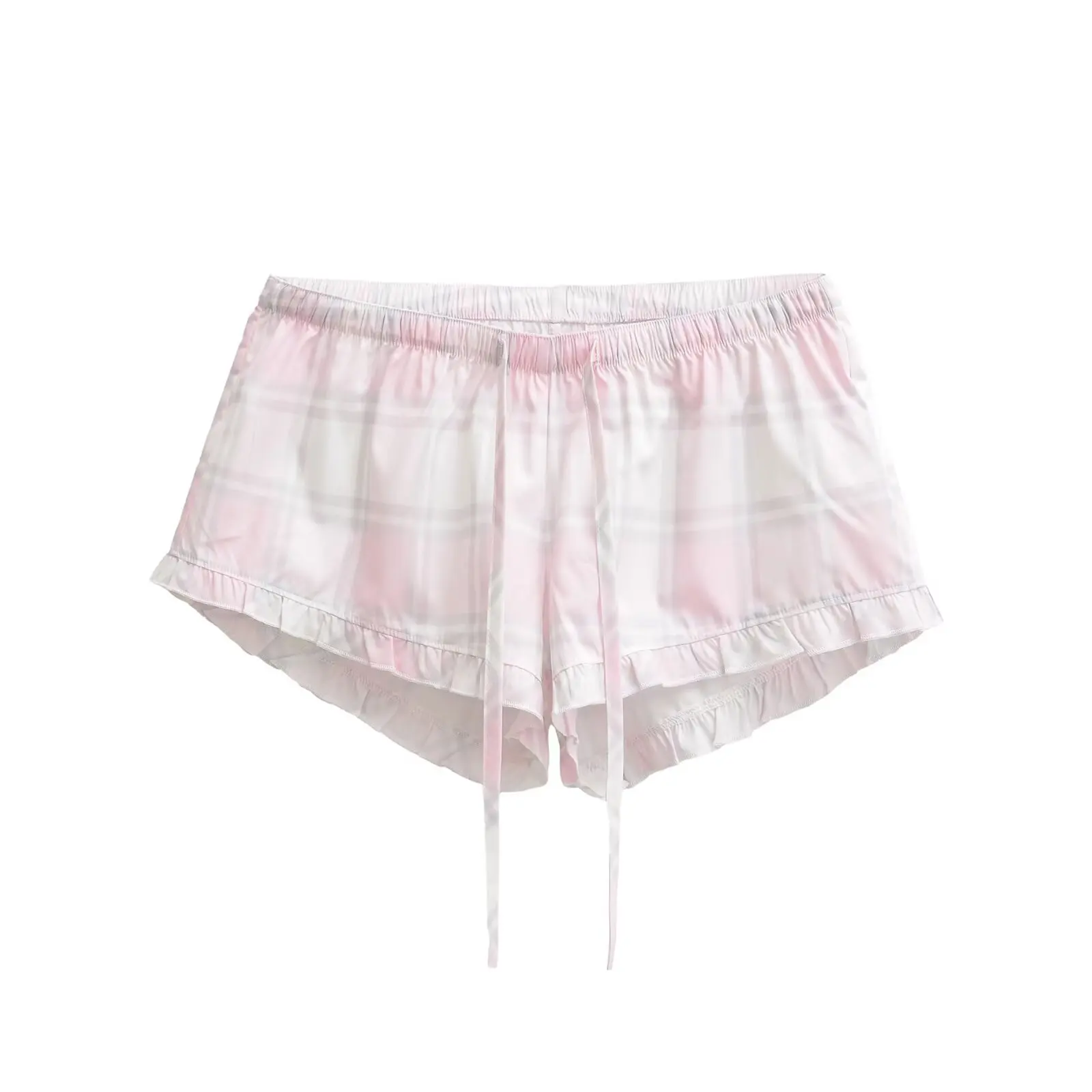 Sweet And Spicy Checkered Low Waist Shorts Women's Casual Pants Highlighting Body Shape And Butt Lifting Trendy Hot Pants