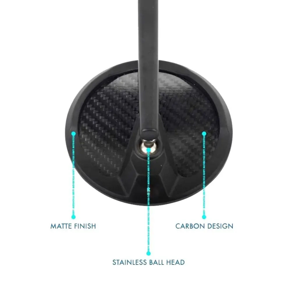 High Quality Universal Motorcycle Rearview Mirror HD Carbon Fiber Side Mirror Anti-glare Metal Rearview Mirror