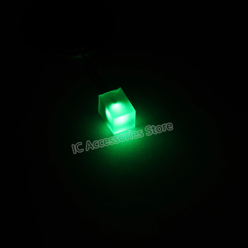 100pcs 5X5X7 emerald green light LED light-emitting diode 5*5*7 green light bead highlight square diode