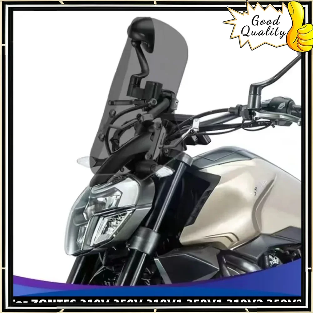 New Motorcycle Fit Zontes ZT310-V ZT350-V Windshield Smoked Windscreen Transparent For ZONTES 310V 350V 310V1 350V1 310V2 350V2