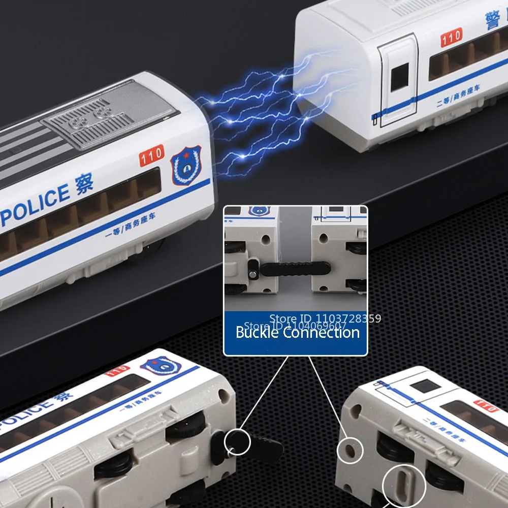 1:60 Scale High-speed Rail Model Miniature Toys Alloy Diecast Rail Cars Sound Light Doors Opened Toy Train Models for Kids Gifts