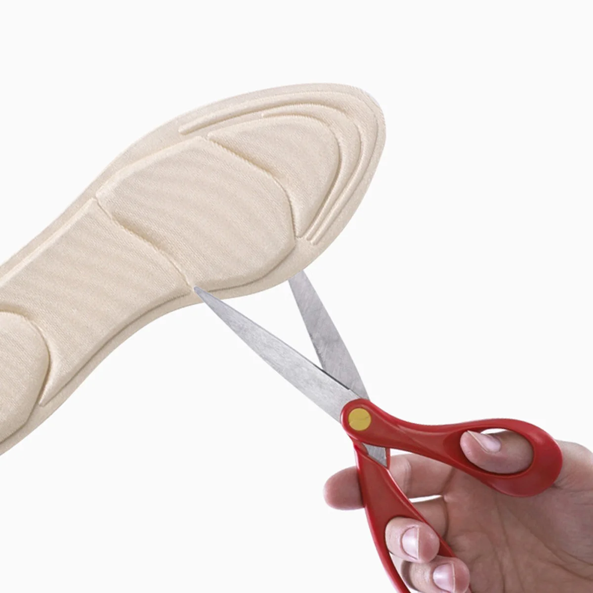 1Pair Foot Massage Insoles High Heel Shoe Inserts Soft Heel Pads Adjustable Anti-Slip Cushion Protector Apricot