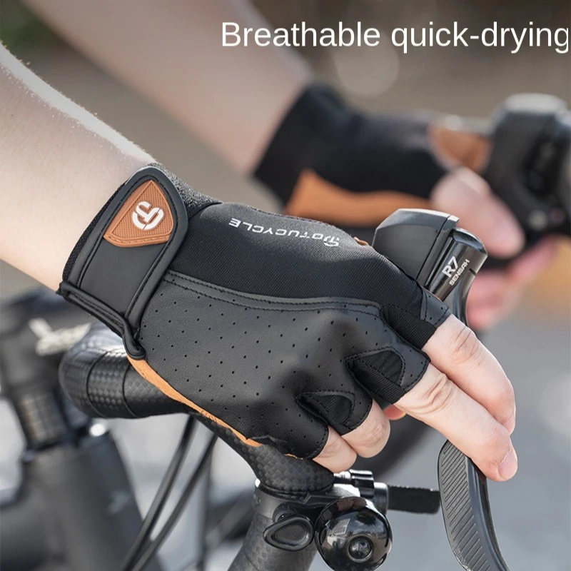 تنفس نصف اصبع قفازات ركوب الدراجات المضادة للانزلاق للصدمات سريعة الجافة دراجة قفازات ركوب الخيل للرجال والنساء قفازات الصالة الرياضية