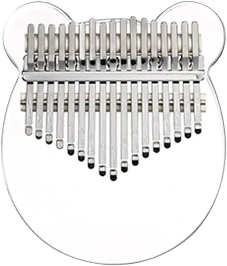 

17-key Transparent Acrylic Thumb Piano Instrument with Gig Bag, Sheet Music, Tuning Hammer, Cleaning Cloth, Rainbow Scale