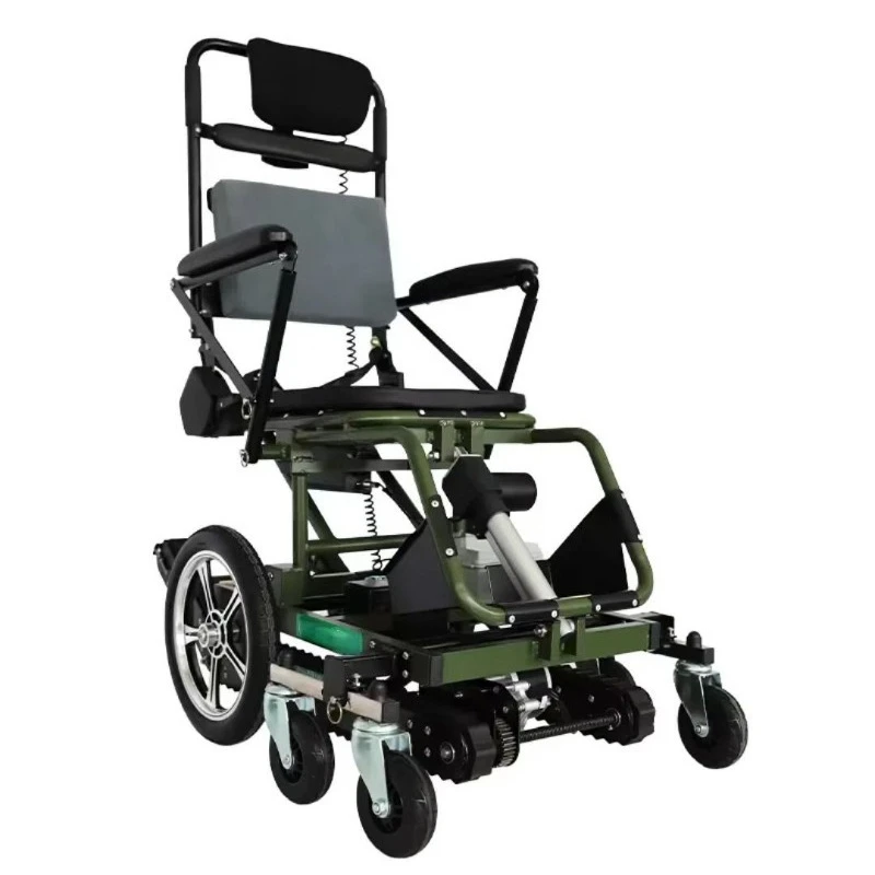 

Center of gravity adaptive crawler type automatic stair climbing machine without bending, electric wheelchair automatic electric