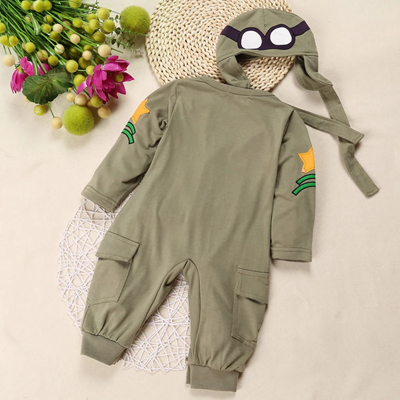 Baby Clothes One Piece Infant Boys Jumpsuit Newborn Rompers Solid Color Cotton Long Sleeve Loungewear Outfits