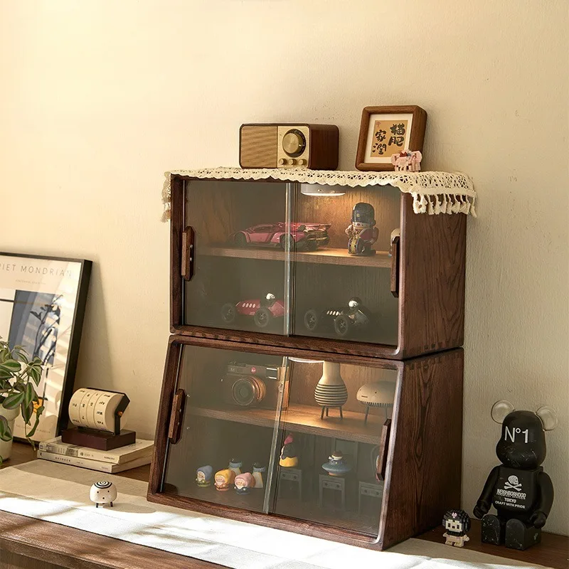 

Solid wood cup storage rack, dining side cabinet, desktop figure display cabinet