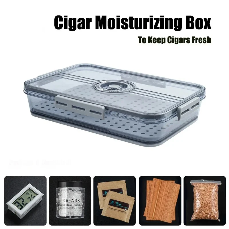 Large Capacity Transparent Box for Storing Cigar Portable Cigar Box To Keep Cigars Fresh and Protected From Moisture Insects