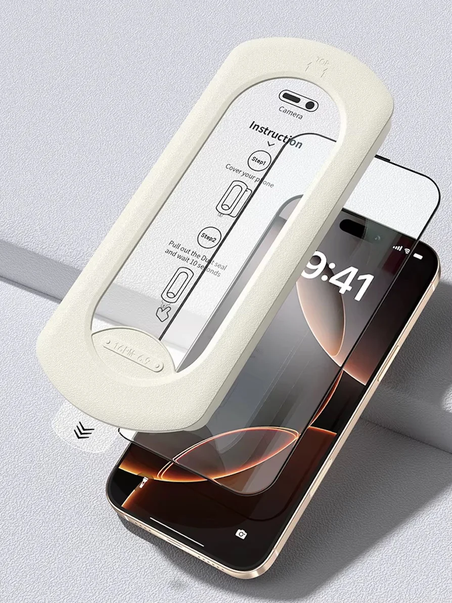 3 Stück Displayschutzfolie aus gehärtetem Glas für Apple iPhone 18 17 Air 16 15 14 13 12 11 Pro Max Plus Xs Xr 16e, staubfrei, mit Positionierungshilfe