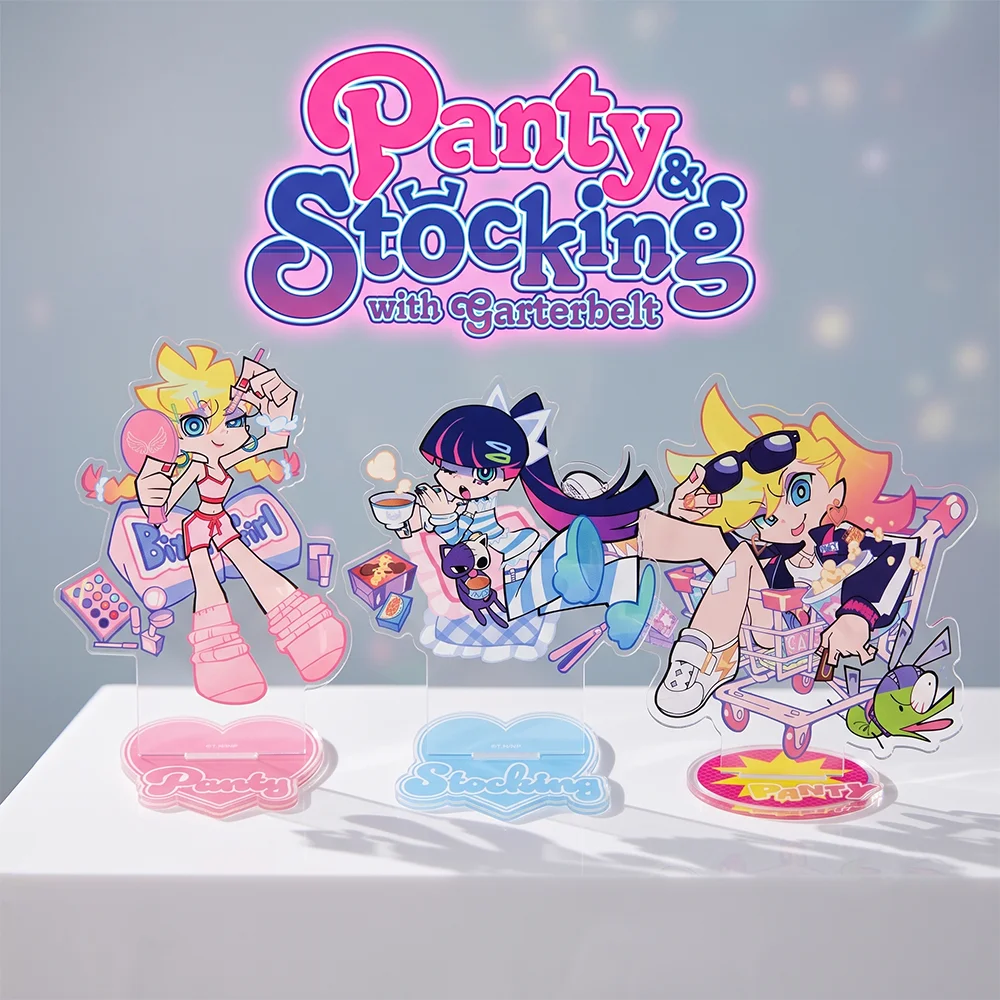 PANTY & STOCKING With GARTERBELT Shopping Circuit 15CM Double Sided Acrylic Stand Keychain 2026 New Anime Stand Desktop Decor