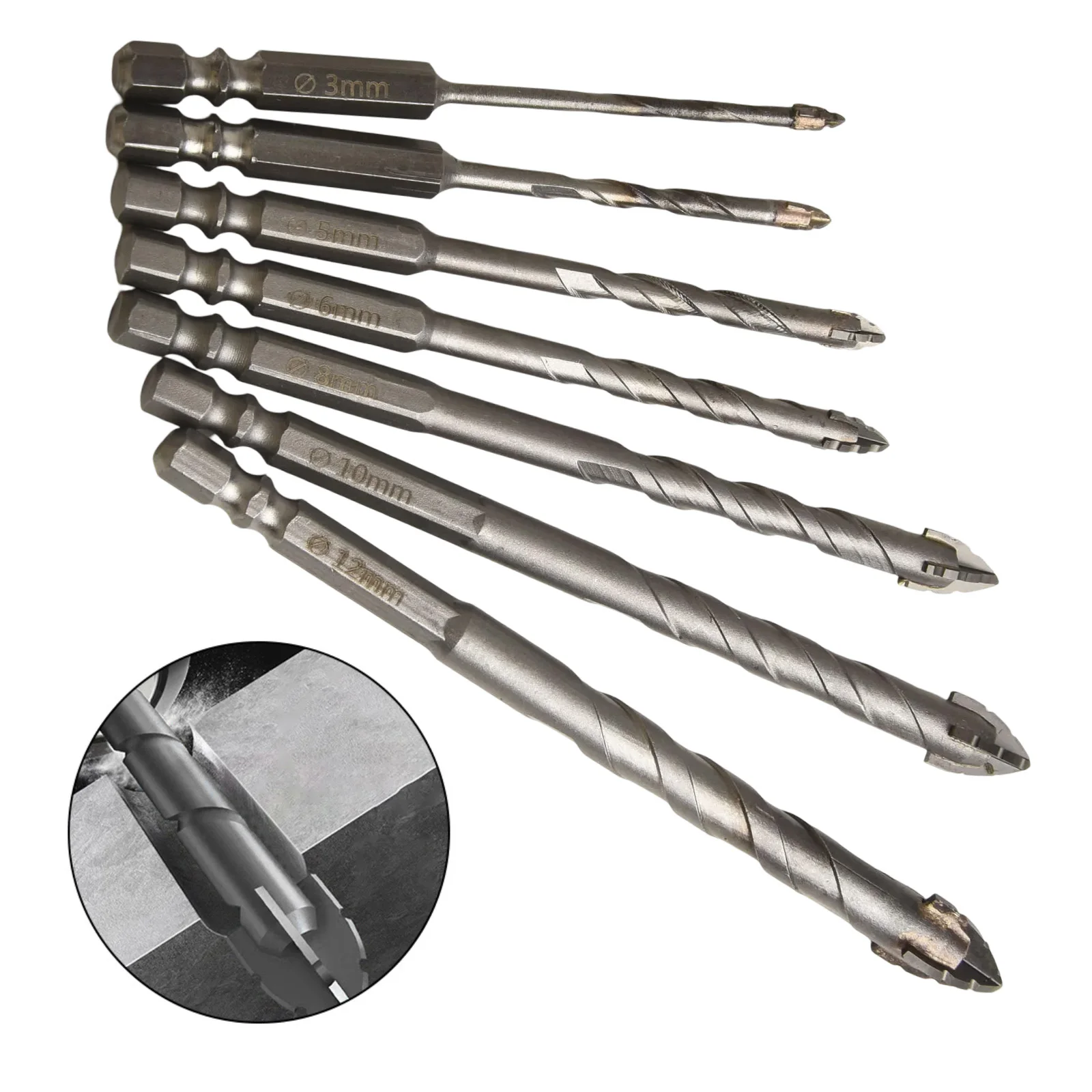 Carbide Drill Eccentric Drill Bit DIY Projects Steel Alloy Water Drill Compatible Carbide Drill Bit Set Carbide
