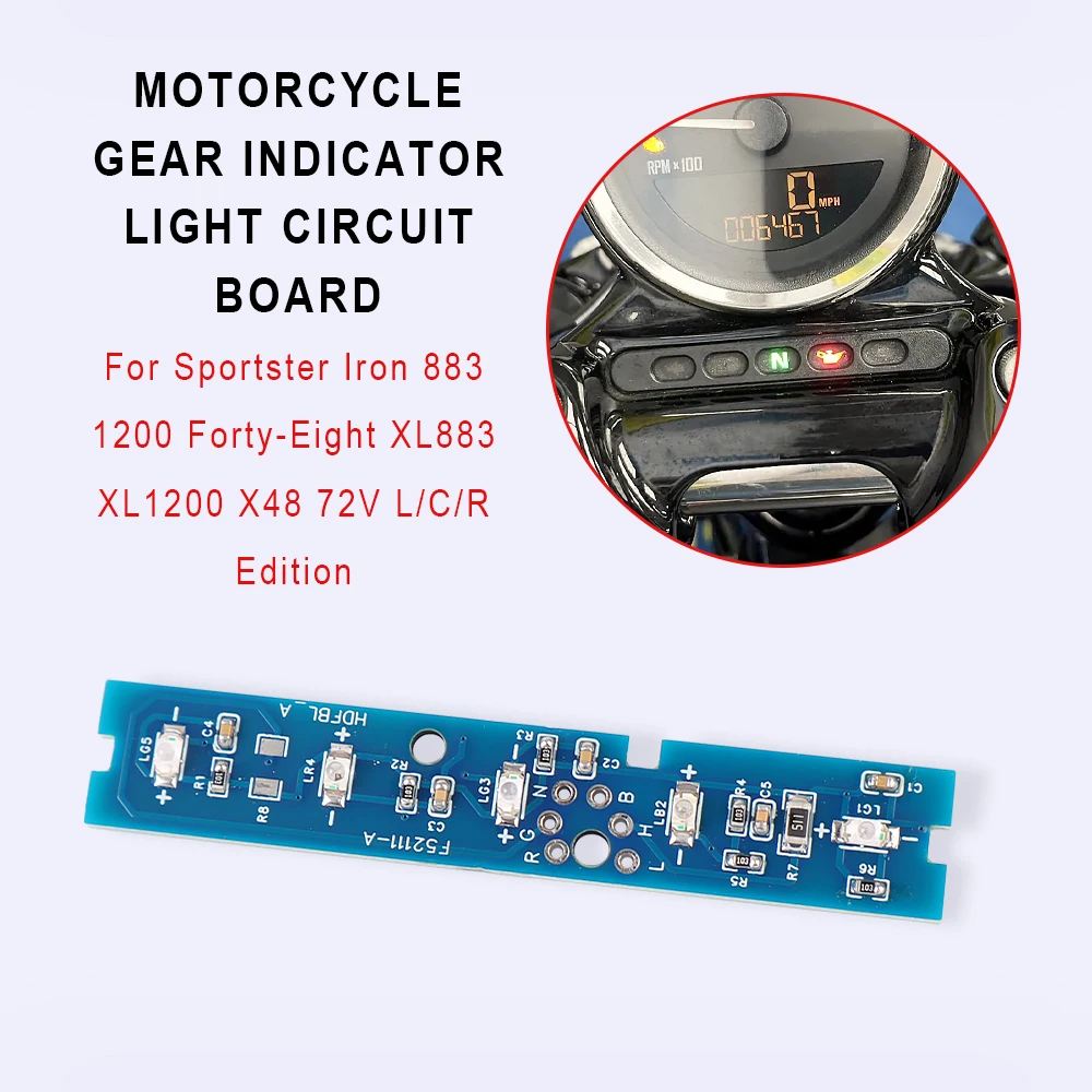 For Harley Sportster 883 1200 Forty-Eight XL883 XL1200 X48 V72 L C R Motorcycle Gear Indicator Light Circuit Board Accessories