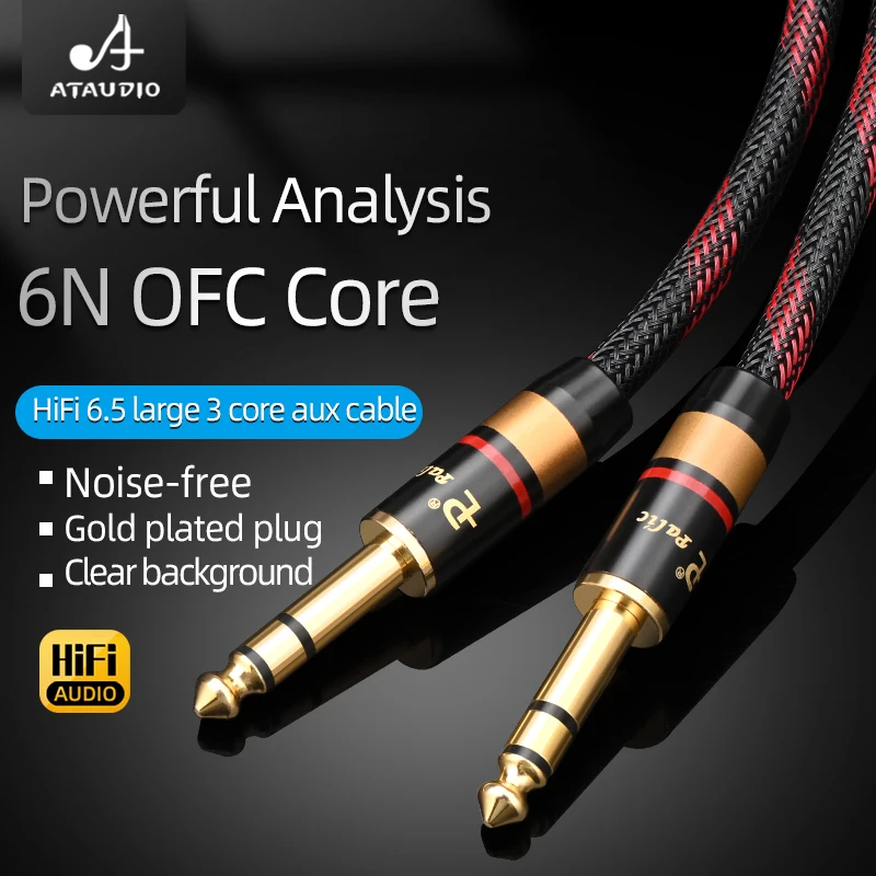 High Quality 6.35mm TRS Instrument Guitar Cable 6.35 Stereo Jack 1/4 TRS Male to Male Cable Unbalanced  Cord for Amplifier Mixer