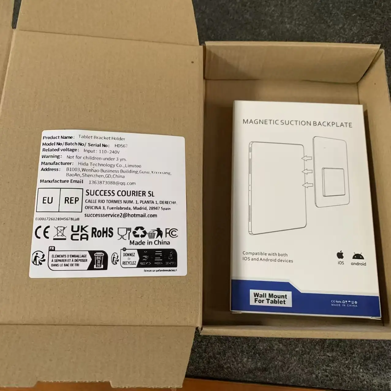 Tablet Magnetic Wall Bracket Charger Mounting Holder Stand For Apple Ipad Tablet Stand 86 Box Wall Charging