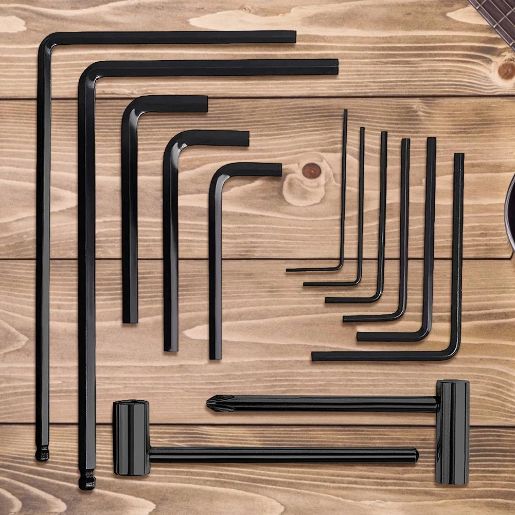 13 teile/satz Hexagon Inbusschlüssel Professionelle L-förmigen Hex Hexagon Schlüssel Inbusschlüssel Gitarre Hals Truss Rod Einstellung Zubehör