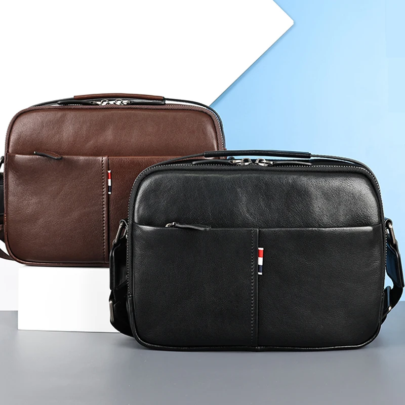

2025 Новая модная мужская сумка через плечо, мужская сумка из натуральной кожи, мягкая воловья кожа, деловая сумка через плечо, высокое качество SAC