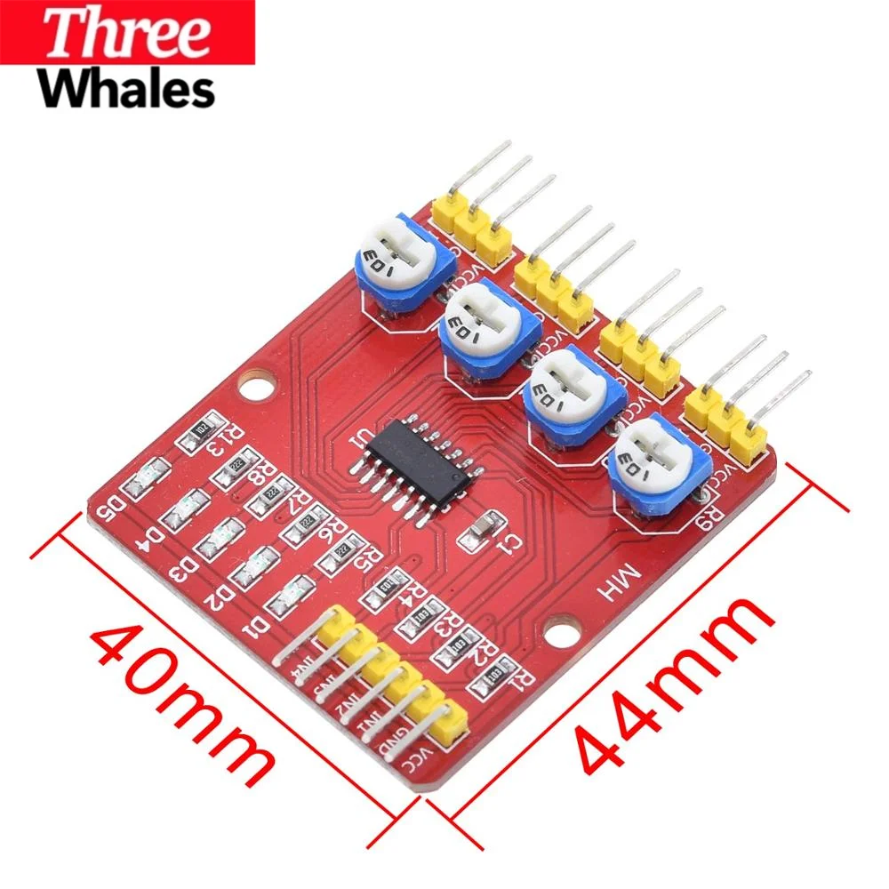 F233-01 4-Channel Infrared Tracking Module Car Robot Sensors with Obstacle Avoidance Transmission Line Four-Way Tracing