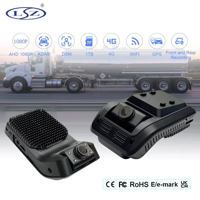 2026 Hot Sale 2CH 4G H.265 MDVR ADAS/DMS/BSD Dashcam H.265 Dash for Truck Car Full HD 1080P Dual Lens