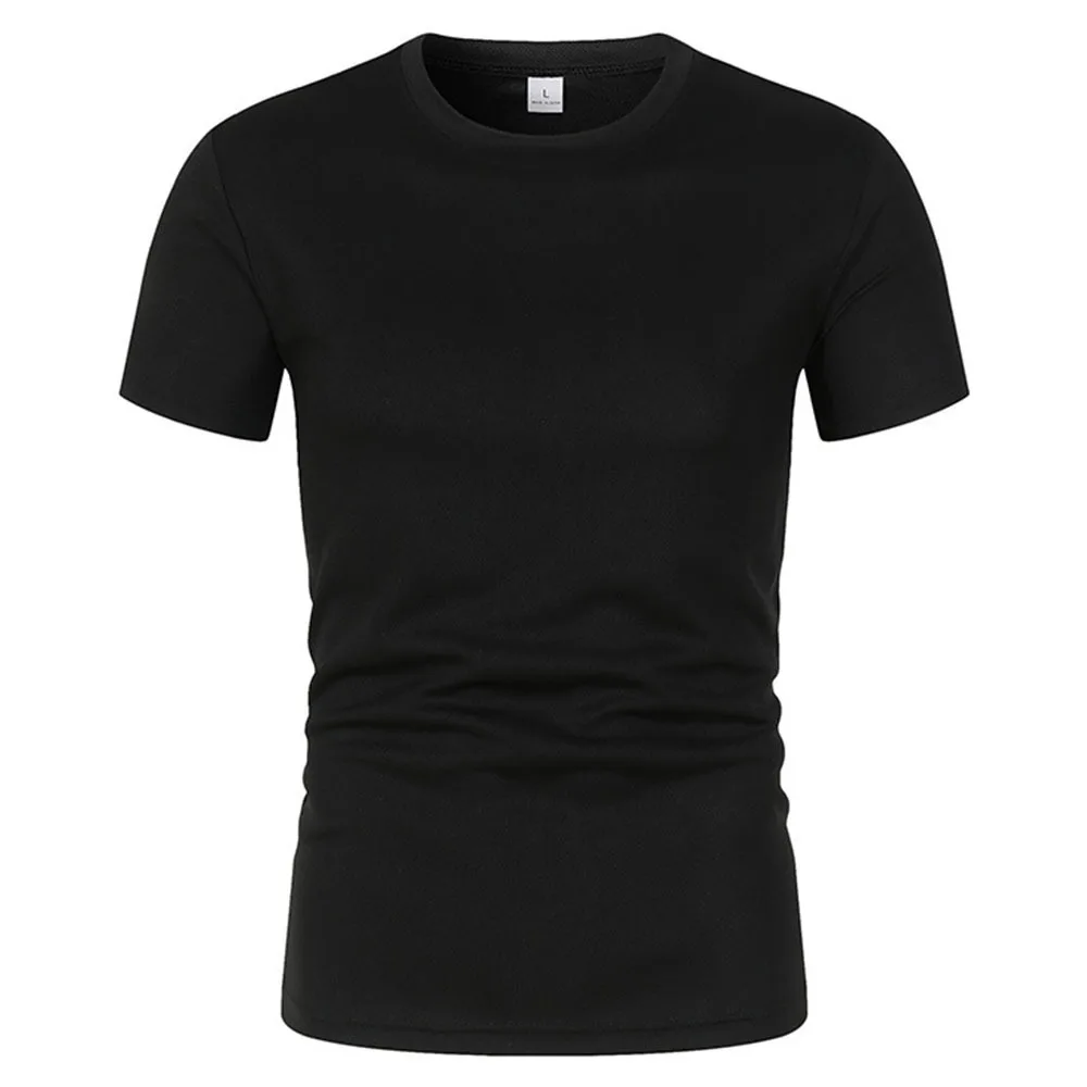 Running Moisture Wicking Round Neck T-Shirt Training Exercise Gym Sport Shirt Tops Lightweight Men's Quick Dry Short Sleeve Gym
