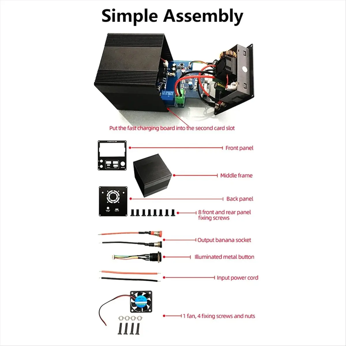 618 Mega Sale-Aluminum Alloy Housing DIY Kit DC Boost Converter Power Module with Full Protocol PD Fast Charging Type-C Port