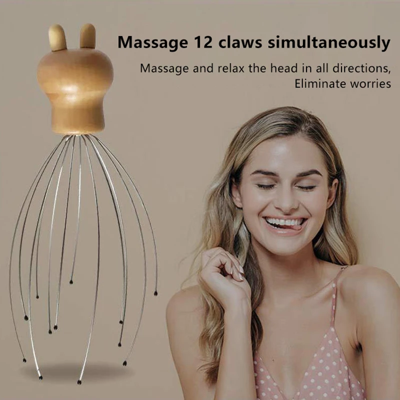 

Head Massager Head Scratching Octopus Scalp 12 Paw Non Soul Extractor Divine Head Relaxing For Extracting Hair Healthy Care