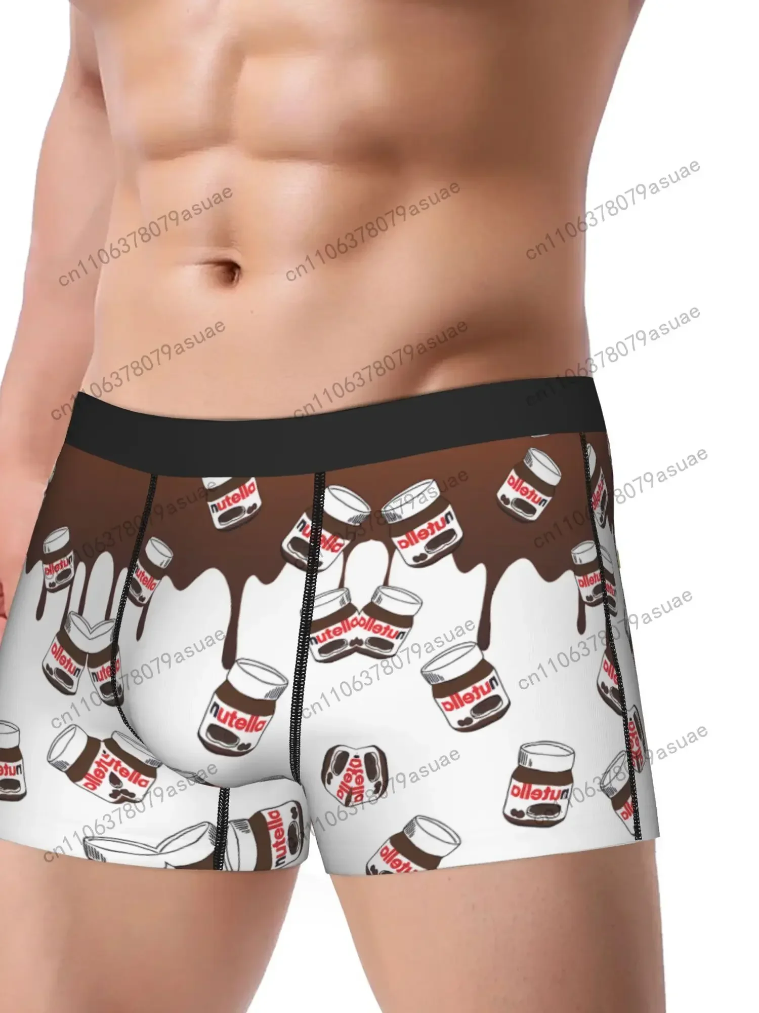 Men'S Chocolate Milk Print Boxer Briefs - White with Brown Red Design Medium Stretch Comfort Fit Novelty Underwear|P Black