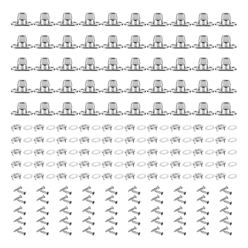 50Pcs Set Grade Twist Lock Fasteners Turn Button Eyelets & Studs, Canvas Marine Fasteners Turn Button