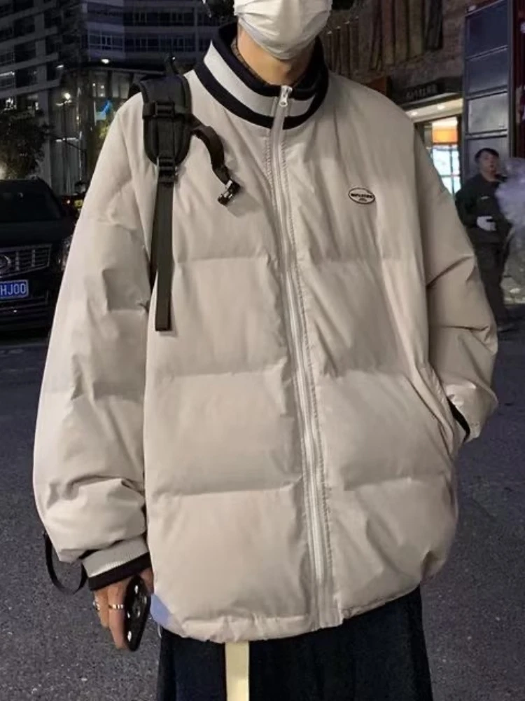 Parka da uomo invernale caldo giacca a vento ampia accogliente tutto-fiammifero stile coreano streetwear bello classico avanzato capispalla chic semplice