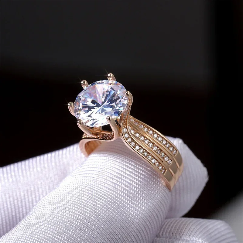 Кольцо Женское Sparkling Twisted Metal Inlaid White Zircon Ring For Women's Daily Wear To Receptions Jewelry Gift 반지