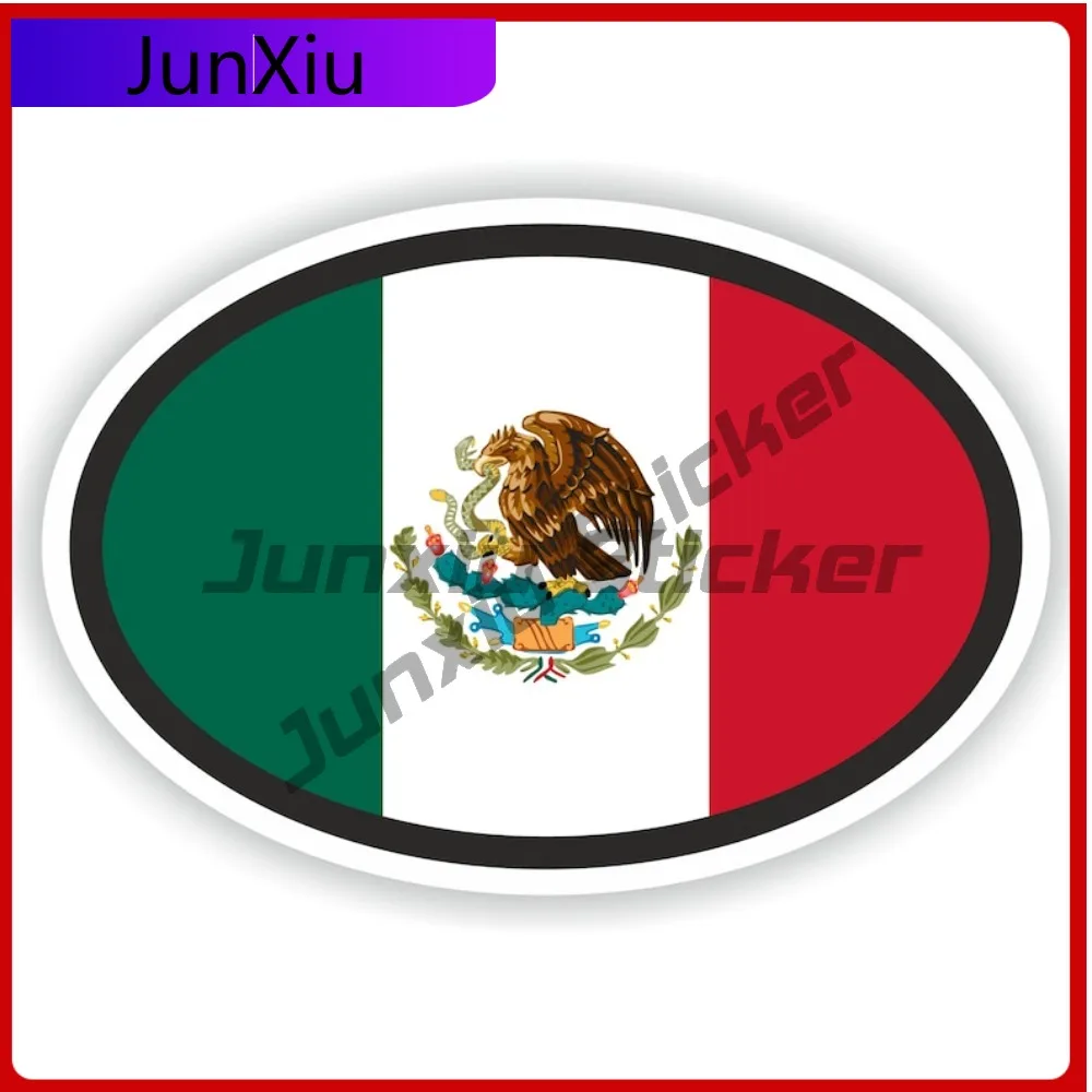 

Mexico Flag Oval Sticker Waterproof Decals Car Sticker Cover Scratch V 25 Motorcycle Stickers Eagle Suv Side Decals Bycicle Refi