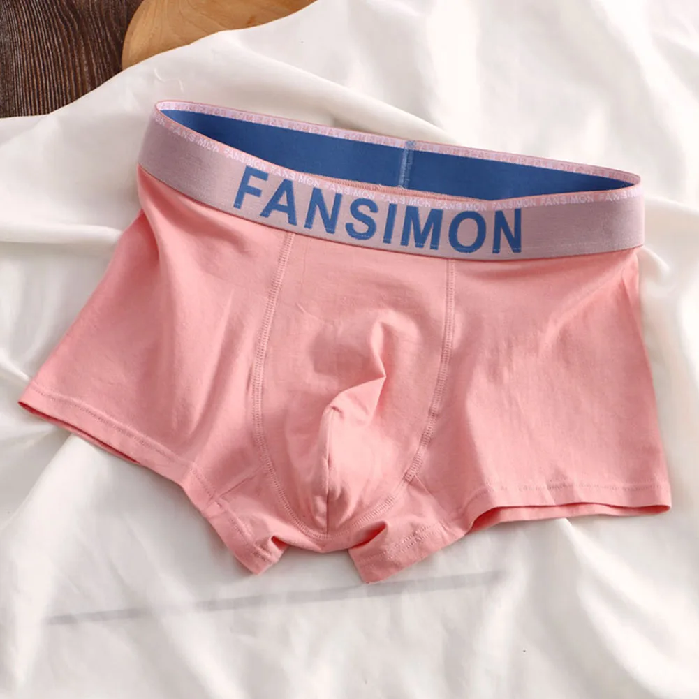 Comfortable Men's Boxers Briefs Underpants Middle Waist Shorts Cotton Fabric Solid Pattern Stylish Sexy Men's Underwear
