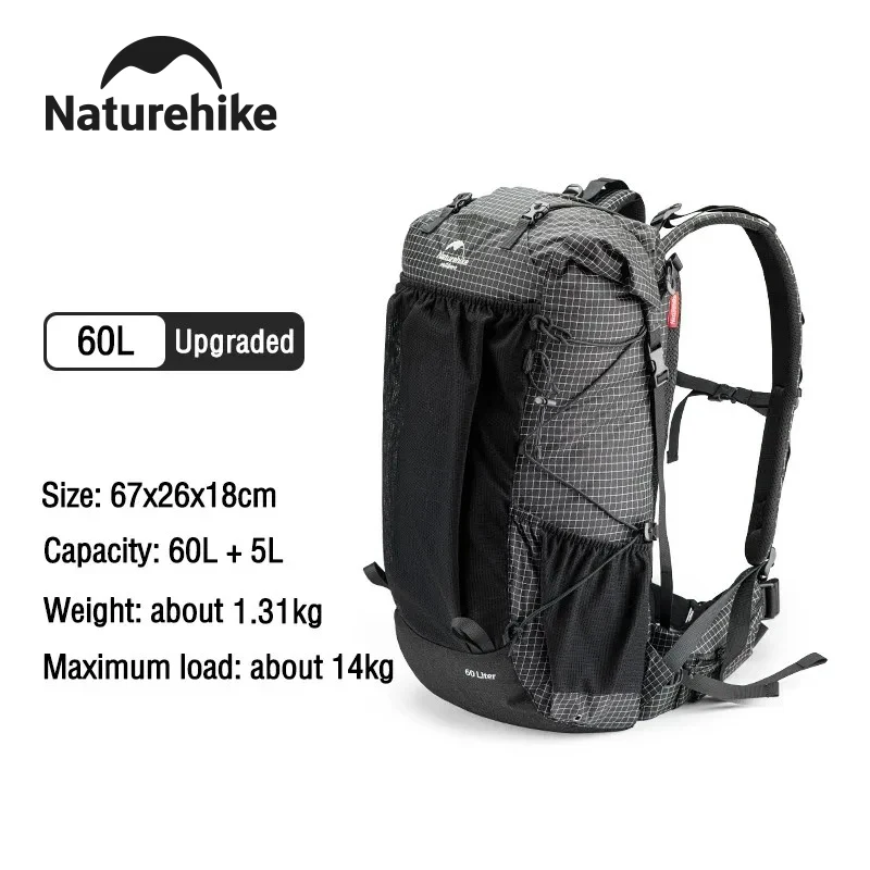 Naturehike Mountain Rucksack Rock 60/40+5L Interner Rahmen Wanderrucksack für Outdoor Camping Reisen Rucksackreisen mit Regenschutz
