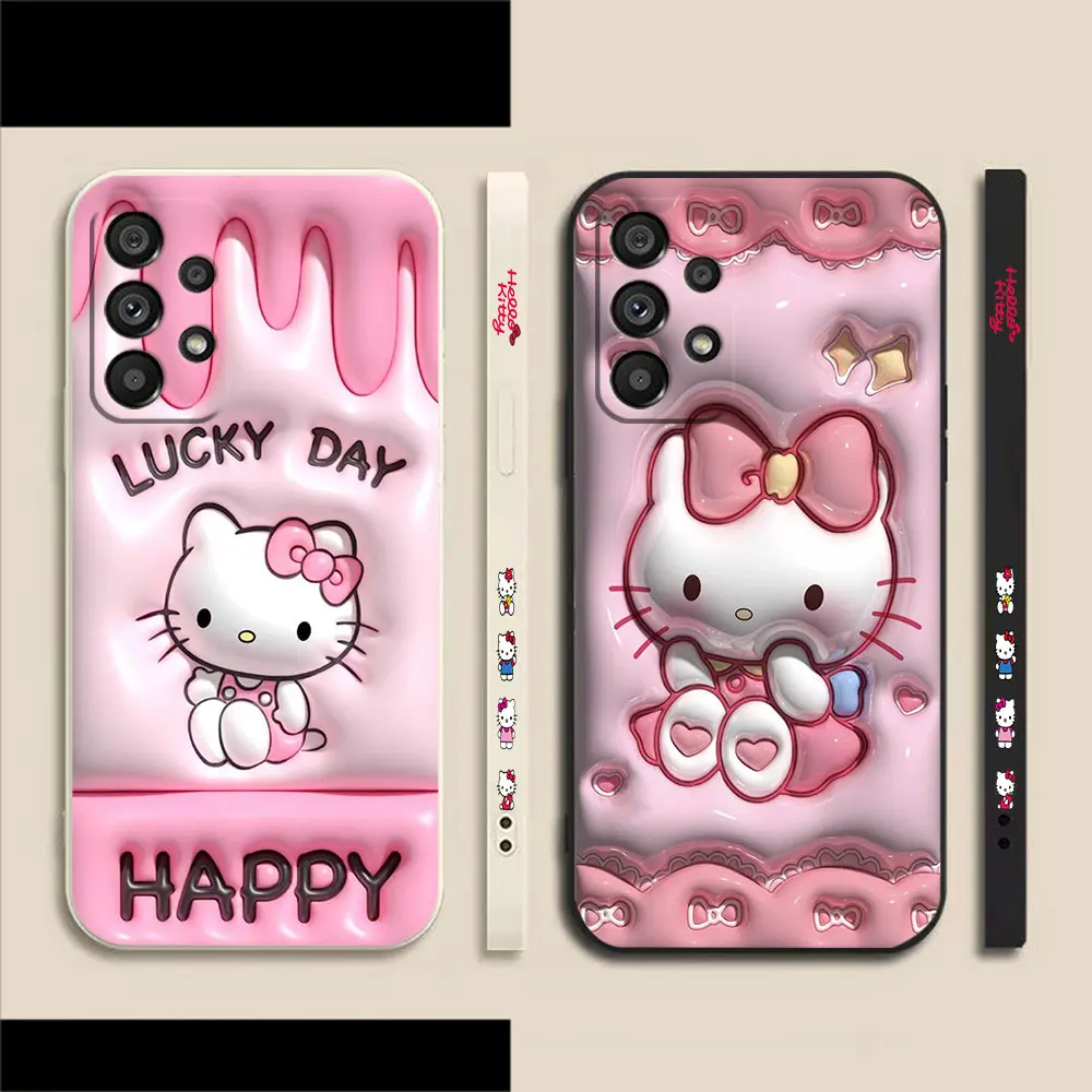 

Pink 3D StereoHello K-Kitty Phone Case For Samsung A14 A73 A72 A71 A53 A52 A51 A42 A34 A33 A32 A23 A22 A21S A13 A12 4G 5G Case