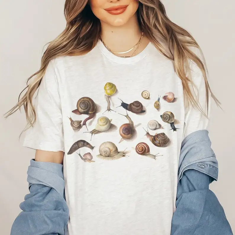 Snail Shirt, Forestcore Shirt, Cottage Core Clothes, Bug Shirt, Snail Lover Gift, Snail Sweater, Gardener, Goblincore