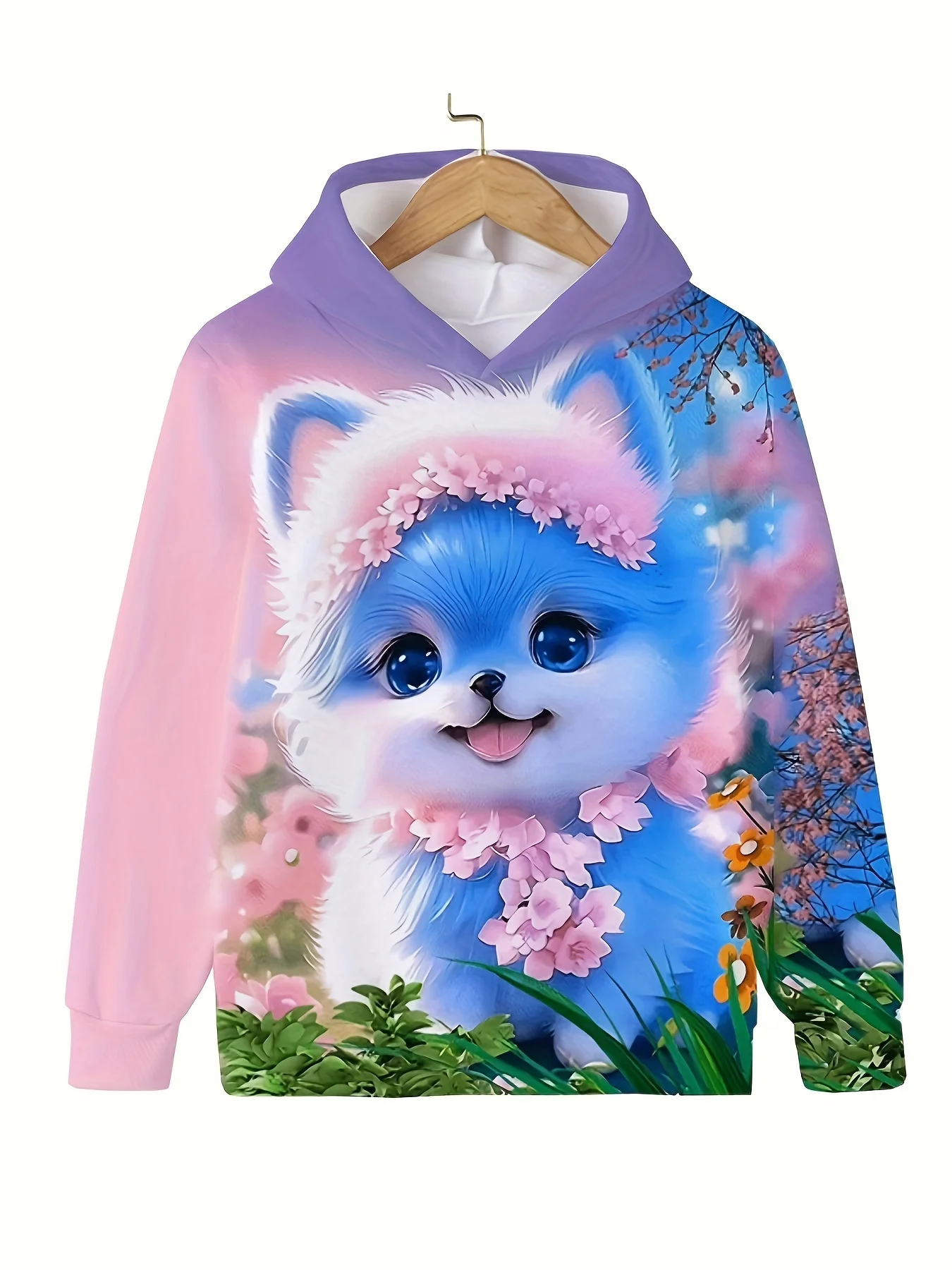 Cute Cat Kids Hoodie For Girl Pullover Long Sleeve Hoodie Boy Sweatshirt Cat 3D Print Boys Girls Hoodies Tops Children\'s Clothes