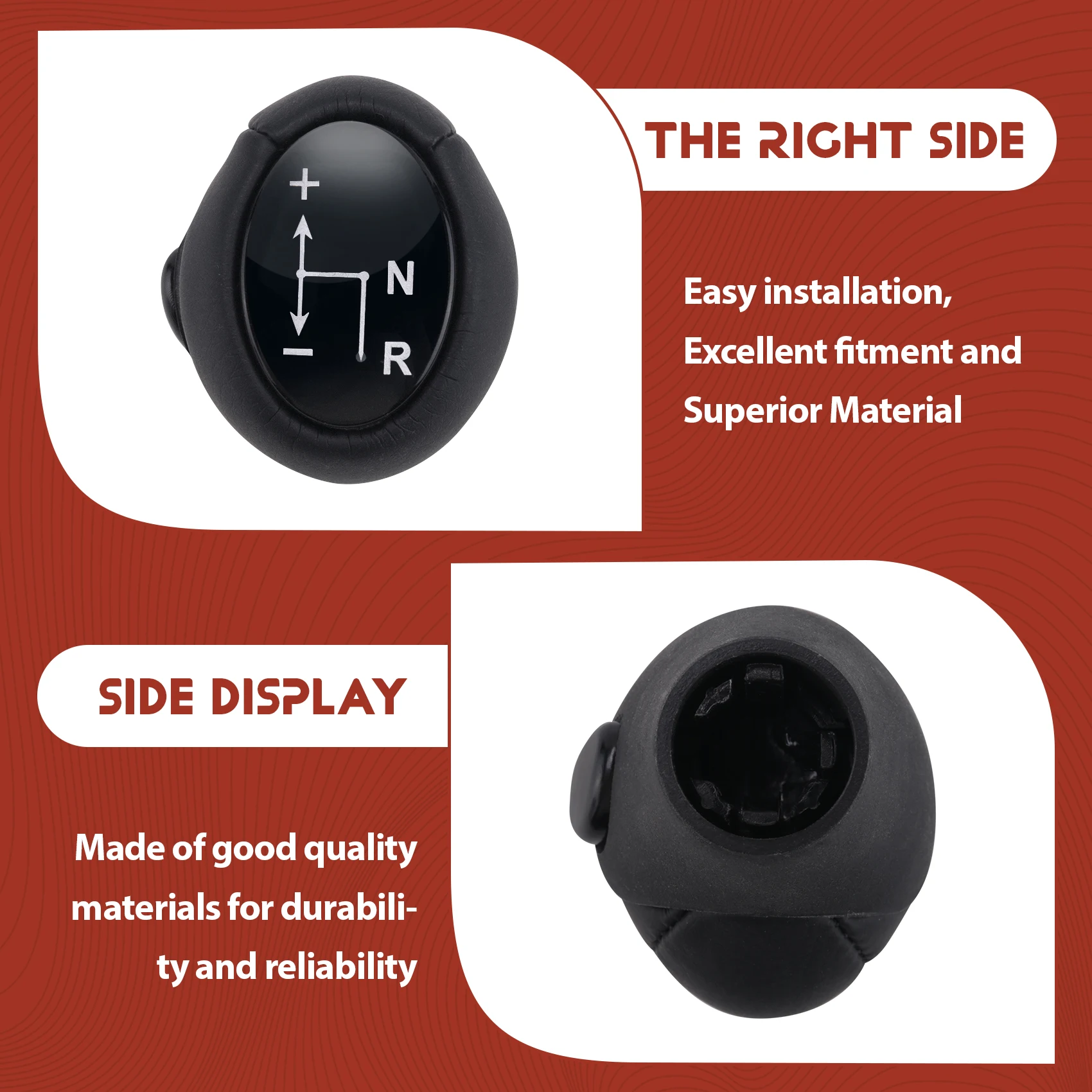 T61C_Gear Knob Automatic Knob Black for Smart Fortwo Gear Head Case Sleeve