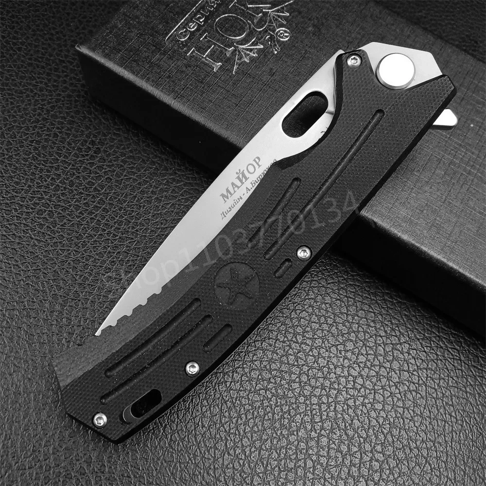 TOP Selling Russain Hokc Five Star Folding Knife Tactical D2 Steel G10 Handle Outdoor Self-defense Hunting Knives EDC Tools Gift