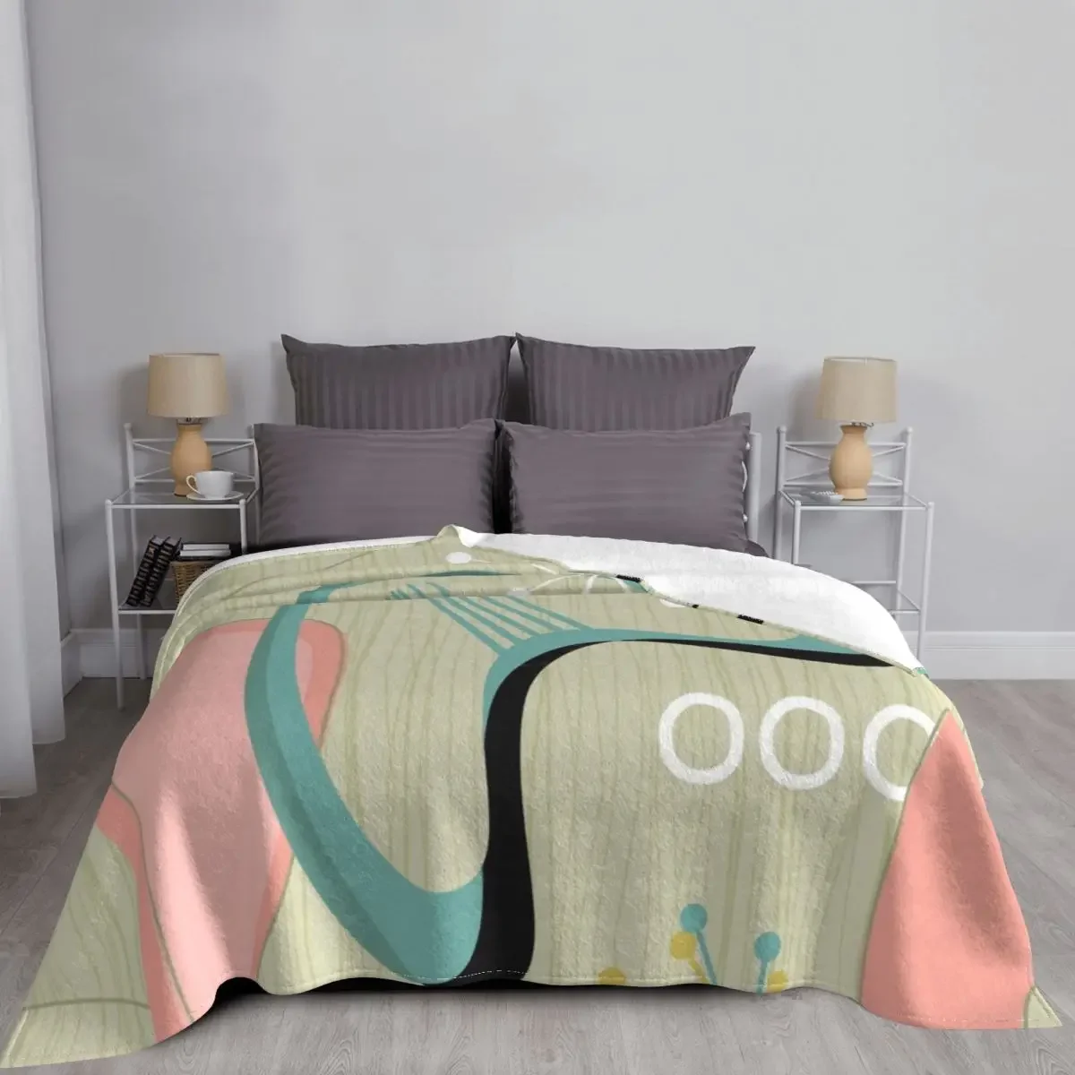 

Retro Atomic Baby Blanket Flannel Winter Classic Cute Soft Multifunction Throw Blanket for Home Bedroom Plush Thin Quilt