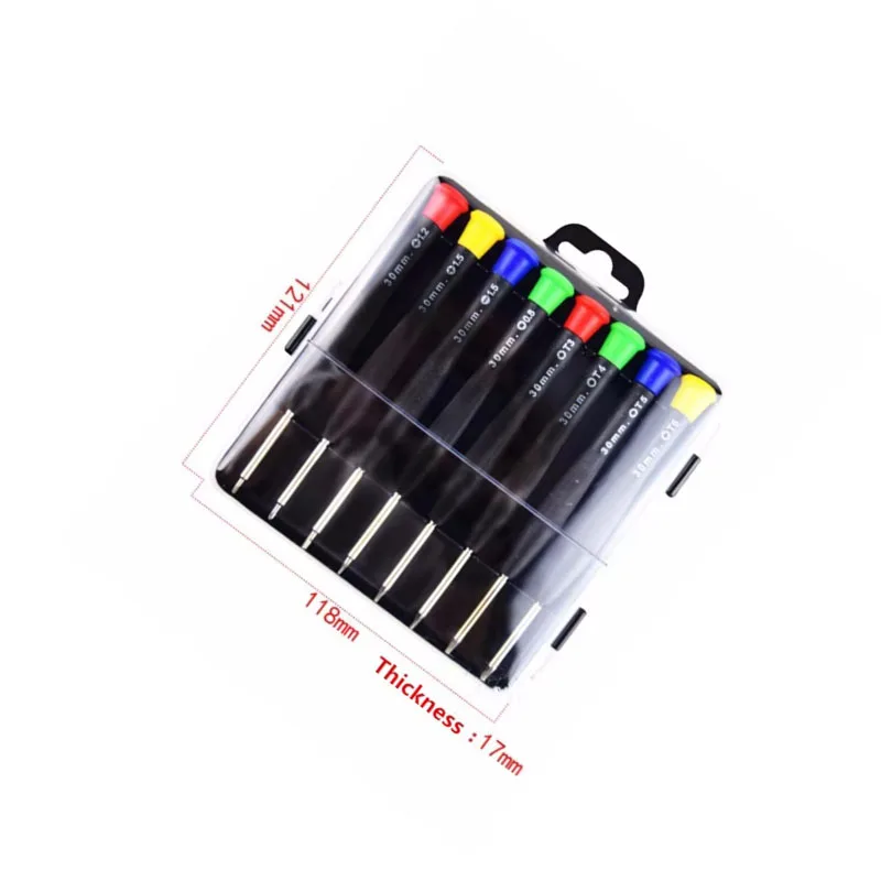 Conjunto de mini chave de fenda de precisão multifuncional 8 em 1 de 30 mm para reparo